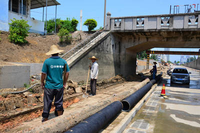 云南南路铁路桥底辅道通车，排水工程及绿化工程即将完工